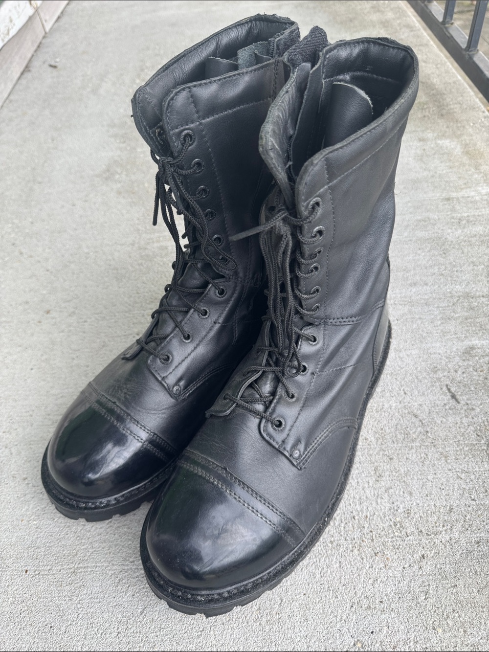Rocky Zipper Paraboot Black Tactical Lace-Up Men's Combat Boots Size 12